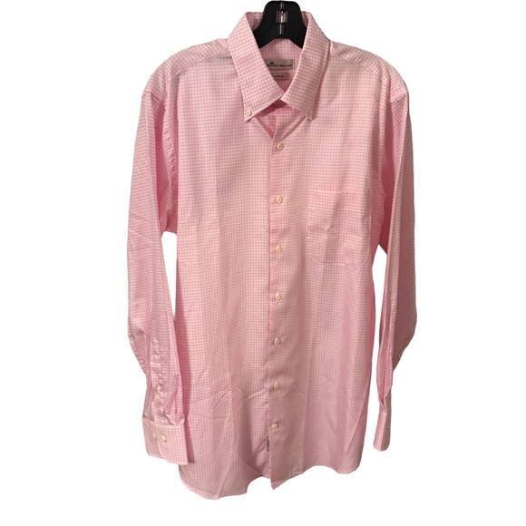 Peter Milllar Crown Soft Men’s Button Down Shirt Pink/white Gingham Size M - Picture 2 of 10